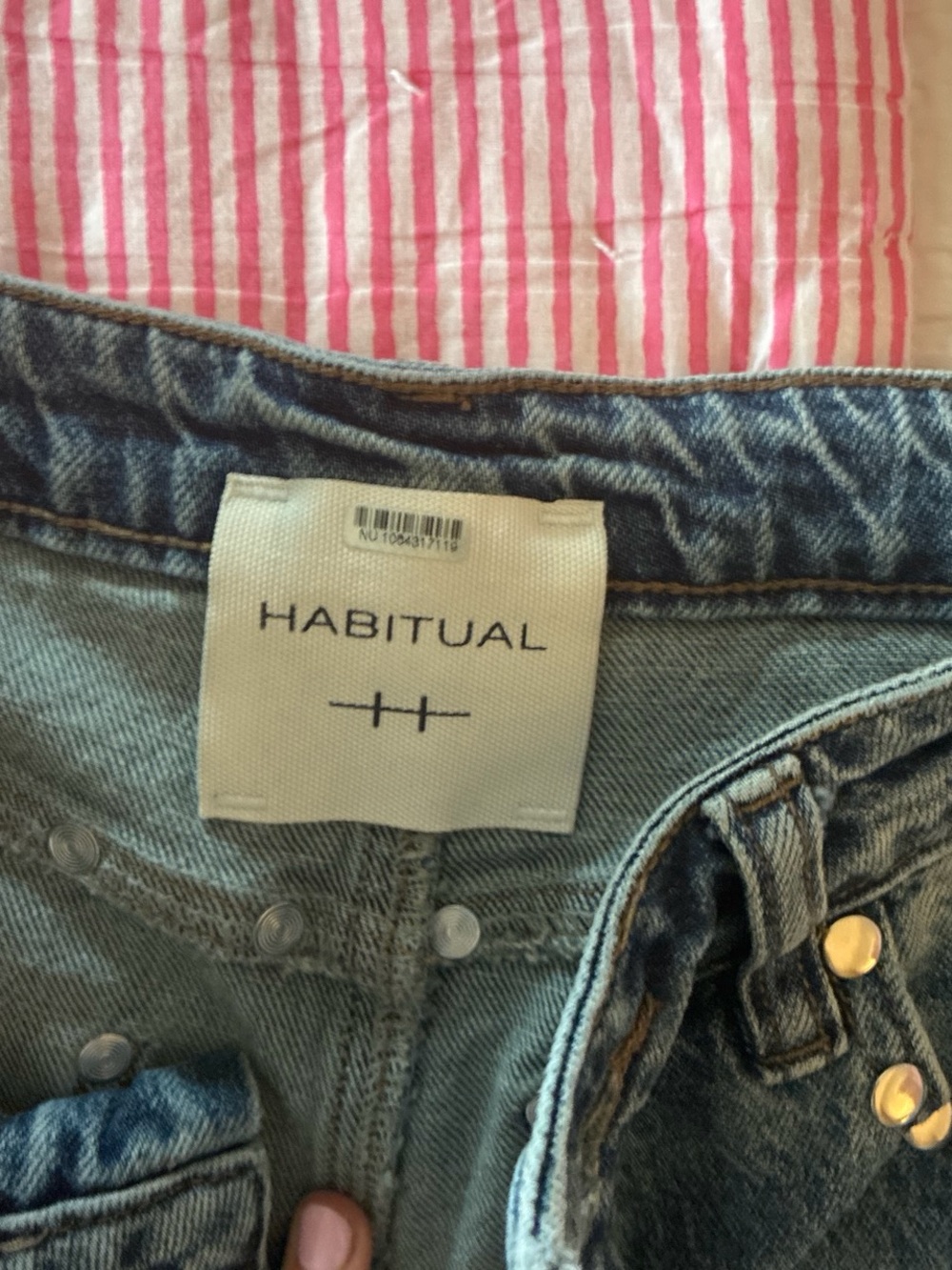 Habitual Blue Wide-Leg Jeans with Side Studs - Picture 4 of 6